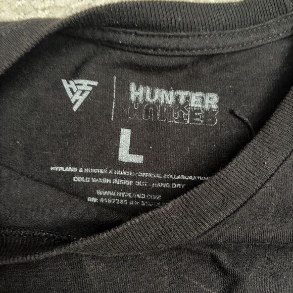 Rare Hypland x Hunter x Hunter Mens T-Shirt Black Size L chrollo gon killua - Picture 5 of 7